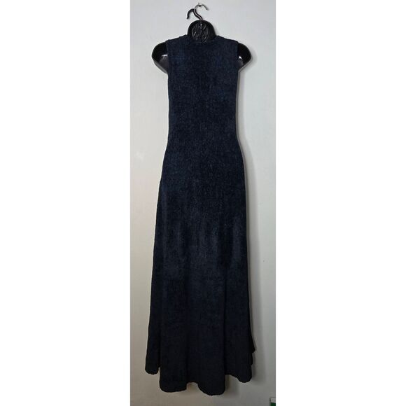 Creatures of Comfort Dress Size Medium Navy Chenille Sleeveless Maxi - Picture 4 of 6